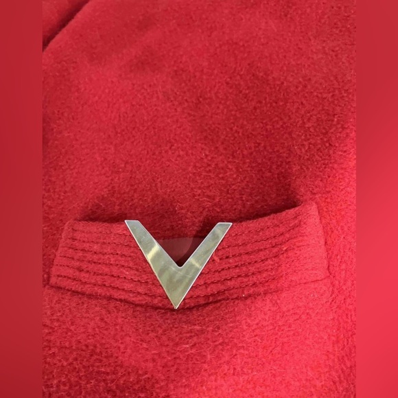 Valentino Miss V Red Wool Coat size 42/8 Mid-length - Picture 4 of 4